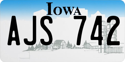 IA license plate AJS742