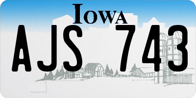 IA license plate AJS743