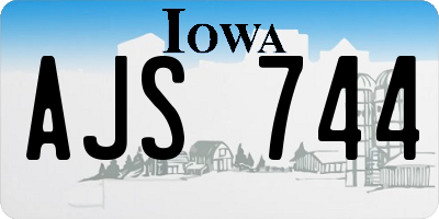 IA license plate AJS744