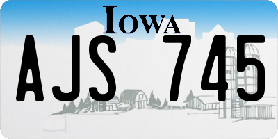 IA license plate AJS745