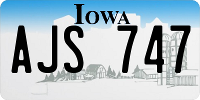 IA license plate AJS747