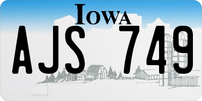 IA license plate AJS749