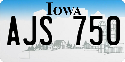IA license plate AJS750