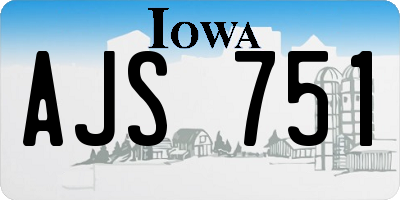 IA license plate AJS751