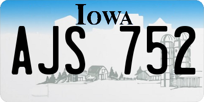 IA license plate AJS752