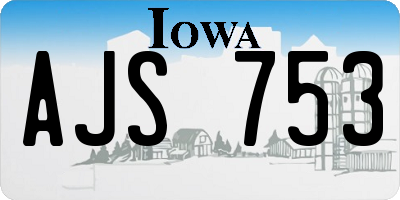 IA license plate AJS753