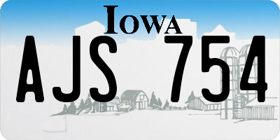 IA license plate AJS754