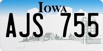 IA license plate AJS755