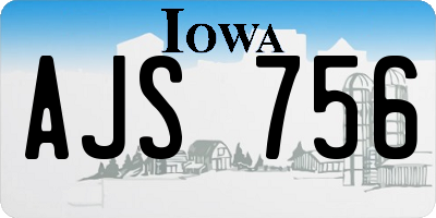 IA license plate AJS756
