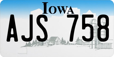 IA license plate AJS758