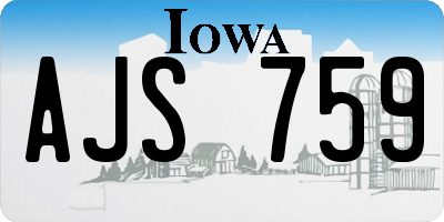 IA license plate AJS759