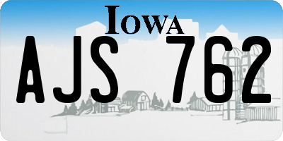 IA license plate AJS762