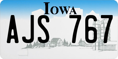 IA license plate AJS767