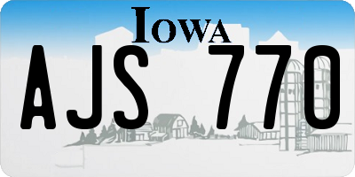 IA license plate AJS770