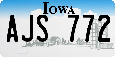 IA license plate AJS772