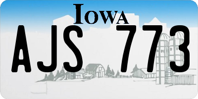 IA license plate AJS773