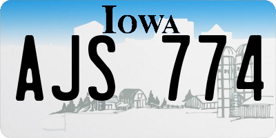 IA license plate AJS774