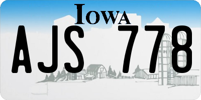 IA license plate AJS778