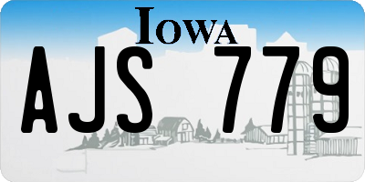 IA license plate AJS779