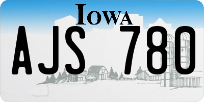IA license plate AJS780