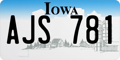 IA license plate AJS781