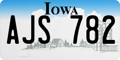 IA license plate AJS782