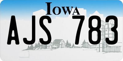 IA license plate AJS783
