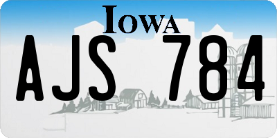 IA license plate AJS784