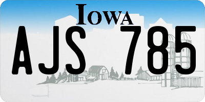 IA license plate AJS785