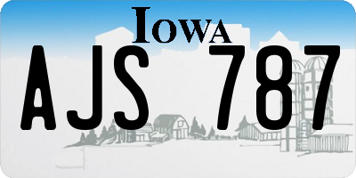 IA license plate AJS787