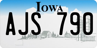 IA license plate AJS790