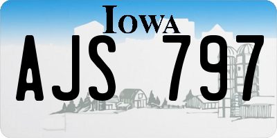 IA license plate AJS797