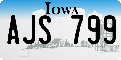 IA license plate AJS799