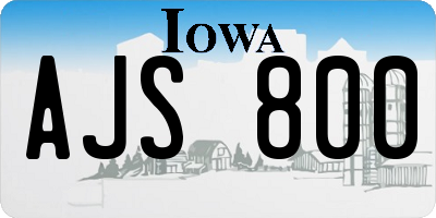 IA license plate AJS800
