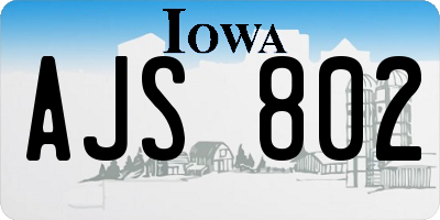 IA license plate AJS802