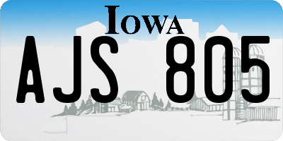 IA license plate AJS805