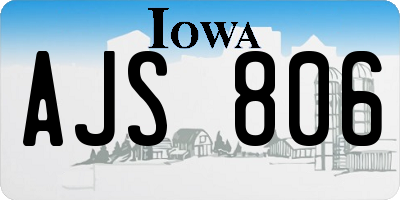 IA license plate AJS806