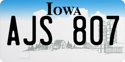 IA license plate AJS807