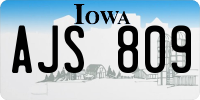IA license plate AJS809
