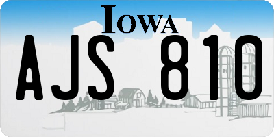 IA license plate AJS810