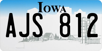 IA license plate AJS812