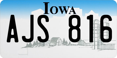 IA license plate AJS816