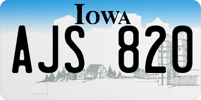 IA license plate AJS820