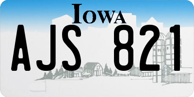 IA license plate AJS821