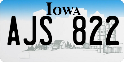 IA license plate AJS822