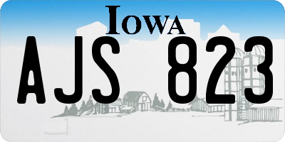 IA license plate AJS823