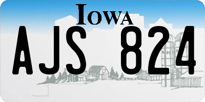 IA license plate AJS824