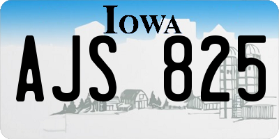 IA license plate AJS825