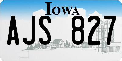 IA license plate AJS827