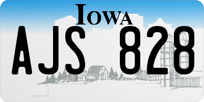 IA license plate AJS828